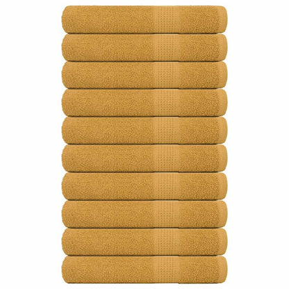 vidaXL Sauna Towels "FROGN" 10 pcs Gold 80x200 cm 360 gsm