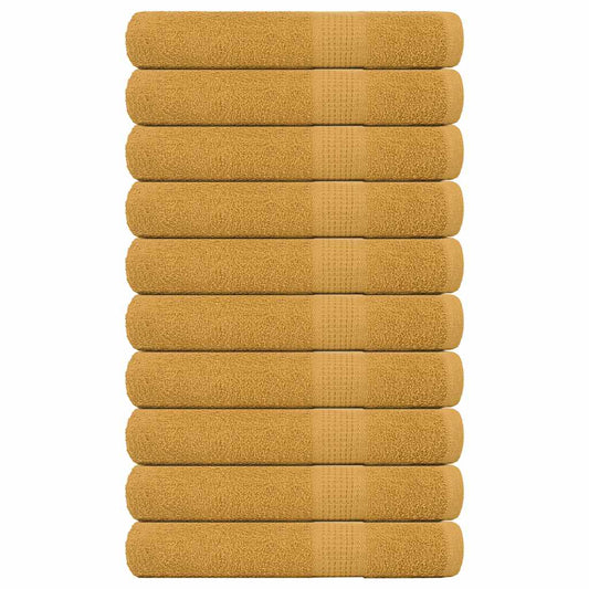 vidaXL Sauna Towels "FROGN" 10 pcs Gold 80x200 cm 360 gsm