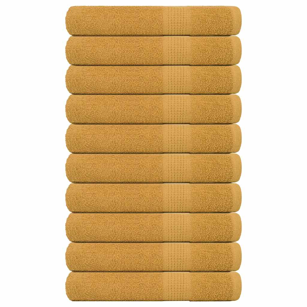 vidaXL Towels "FROGN" 10 pcs Gold 100x200 cm 360 gsm