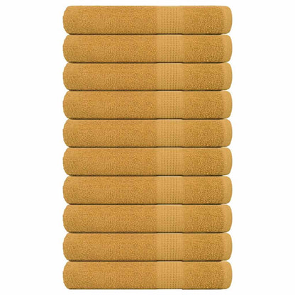 vidaXL Towels "FROGN" 10 pcs Gold 100x200 cm 360 gsm