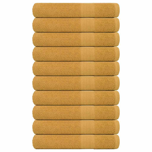 vidaXL Towels "FROGN" 10 pcs Gold 100x200 cm 360 gsm