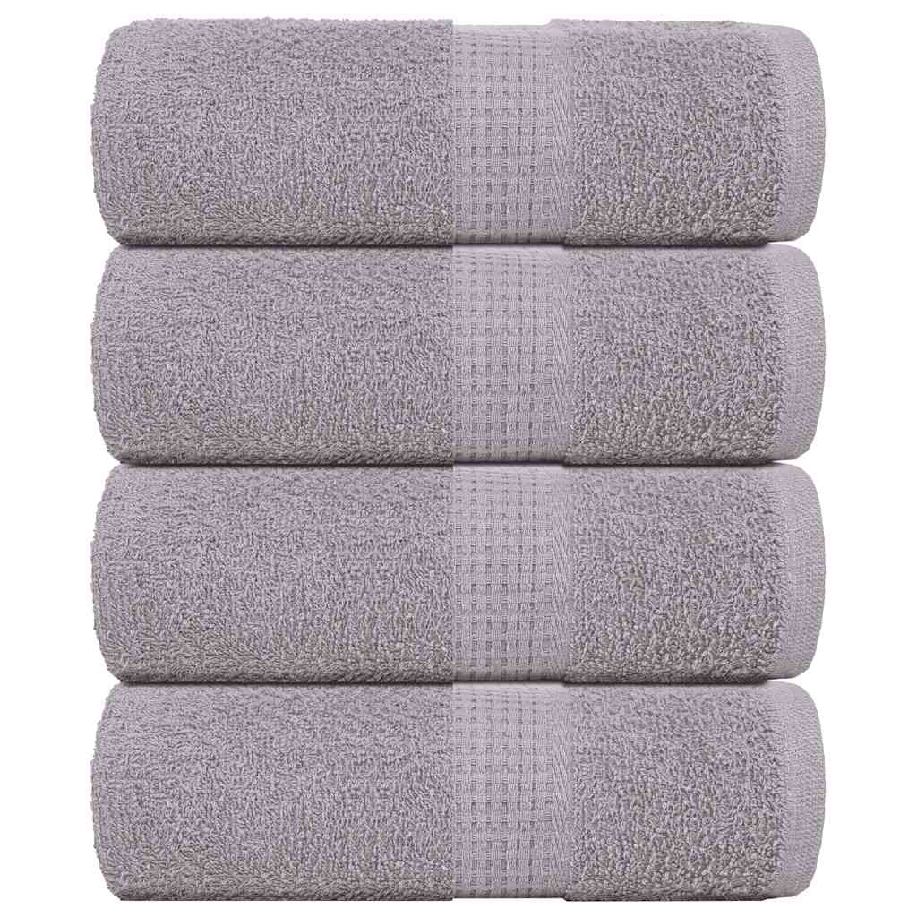 vidaXL Guest Towels 4 pcs Grey 30x50 cm 360 gsm 100% Cotton