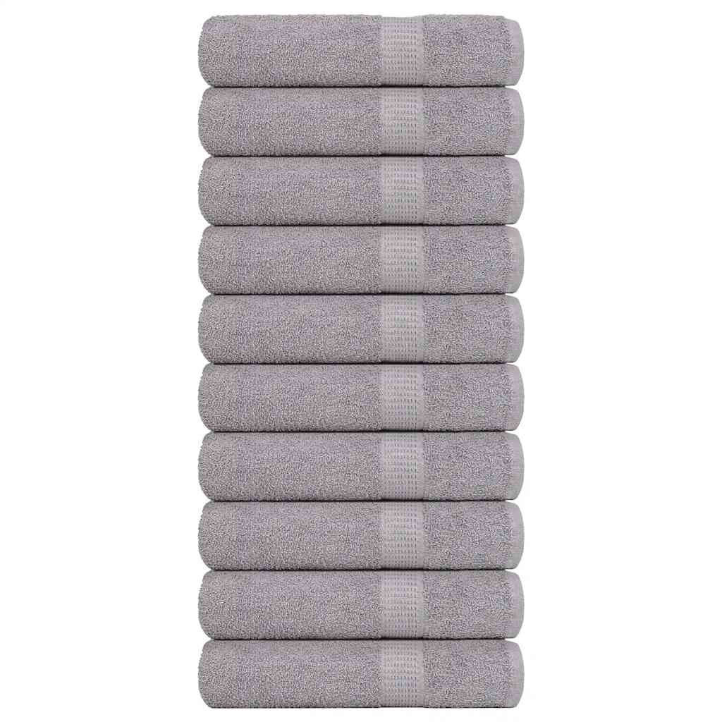 vidaXL Hand Towels "FROGN" 10 pcs Grey 50x100 cm 360 gsm