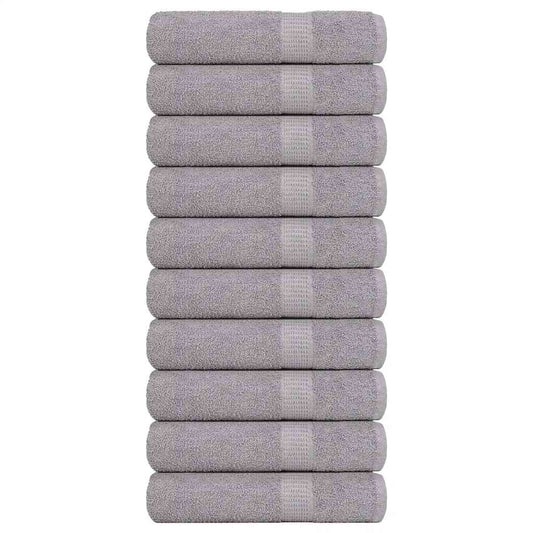 vidaXL Hand Towels "FROGN" 10 pcs Grey 50x100 cm 360 gsm