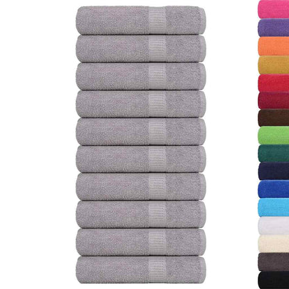 vidaXL Hand Towels "FROGN" 10 pcs Grey 50x100 cm 360 gsm