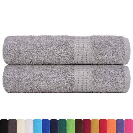 vidaXL Shower Towels "FROGN" 2 pcs Grey 70x140 cm 360 gsm