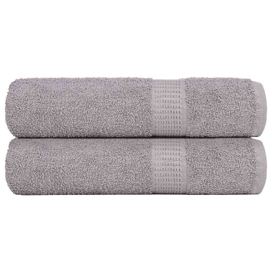 vidaXL Bath Towels "FROGN" 2 pcs Grey 100x150 cm 360 gsm