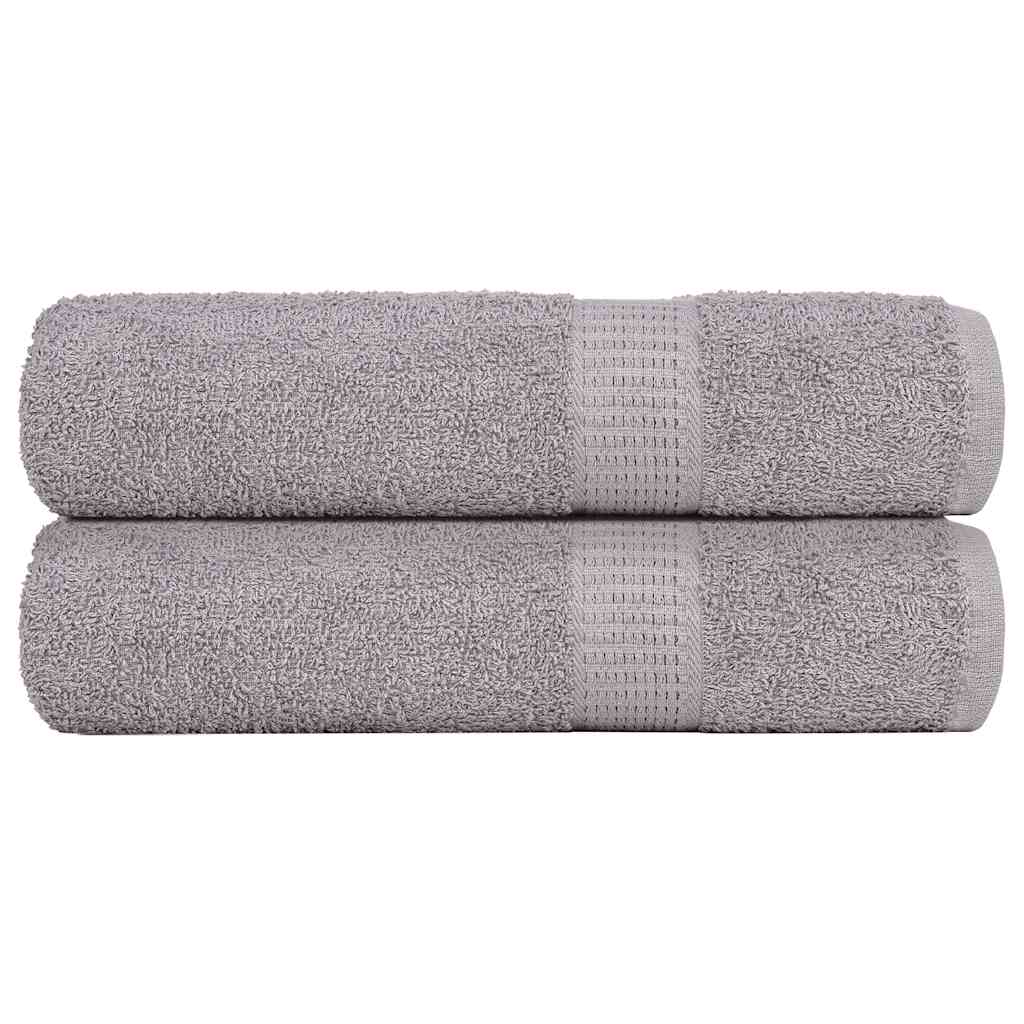 vidaXL Bath Towels "FROGN" 2 pcs Grey 100x150 cm 360 gsm