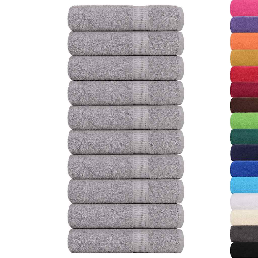 vidaXL Bath Towels "FROGN" 10 pcs Grey 100x150 cm 360 gsm