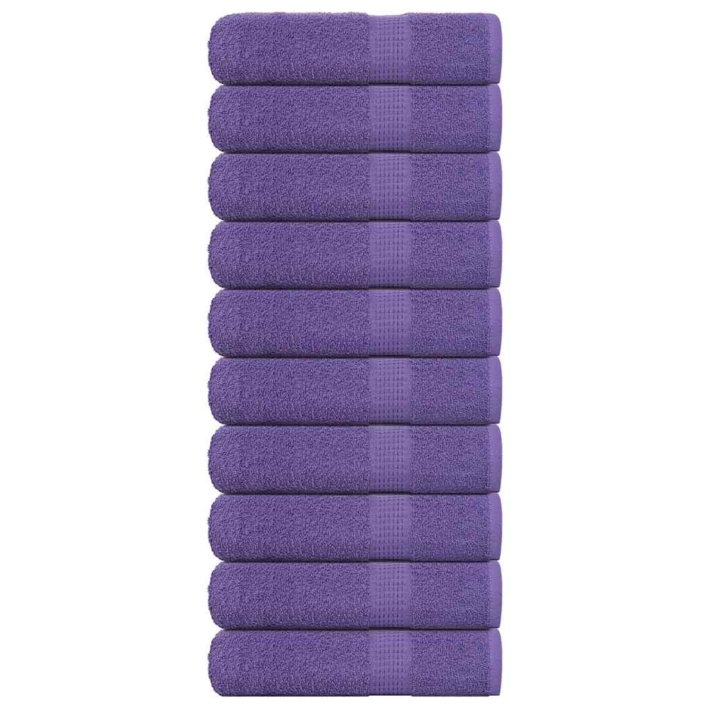 vidaXL Hand Towels "FROGN" 10 pcs Purple 50x100 cm 360 gsm