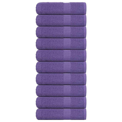 vidaXL Hand Towels "FROGN" 10 pcs Purple 50x100 cm 360 gsm