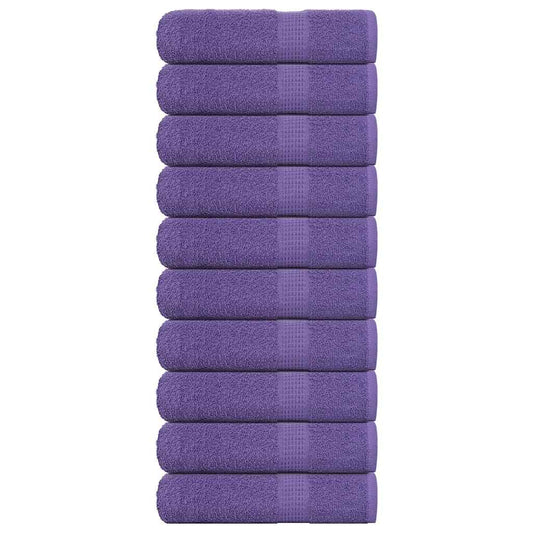 vidaXL Hand Towels "FROGN" 10 pcs Purple 50x100 cm 360 gsm