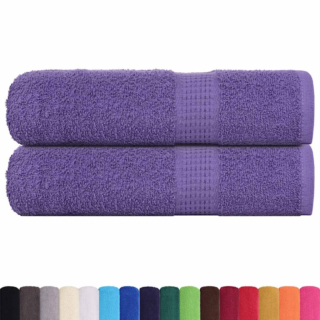 vidaXL Bath Towels "FROGN" 2 pcs Purple 100x150 cm 360 gsm