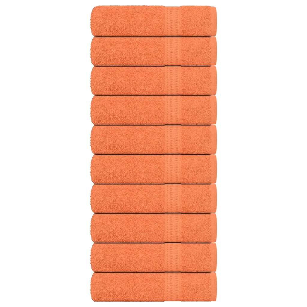 vidaXL Bath Towels 10 pcs "FROGN" Orange 100x150 cm 100% Cotton