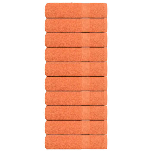 vidaXL Bath Towels 10 pcs "FROGN" Orange 100x150 cm 100% Cotton