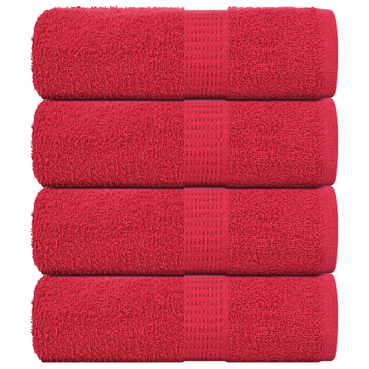 vidaXL Wash Towels "FROGN" 4 pcs Red 30x30 cm 360 gsm