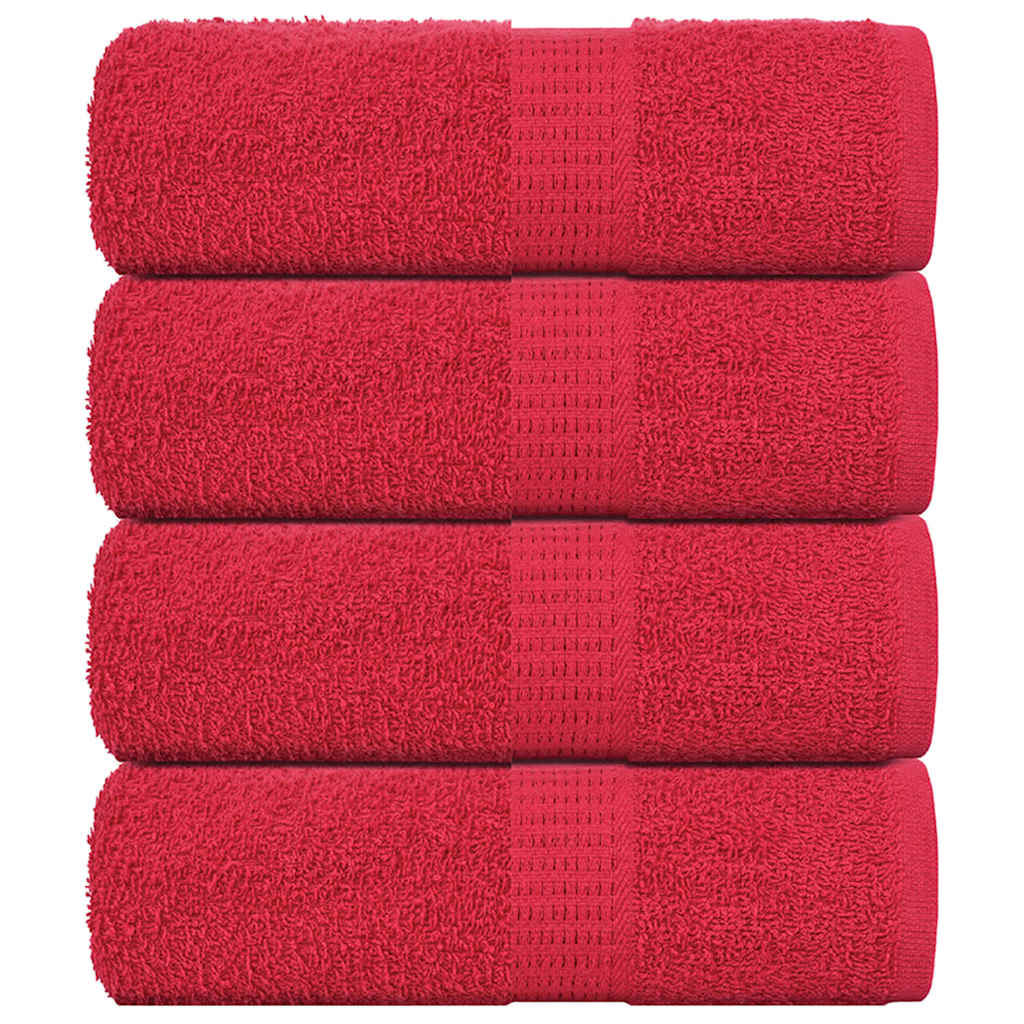 vidaXL Guest Towels "FROGN" 4 pcs Red 30x50 cm 360 gsm