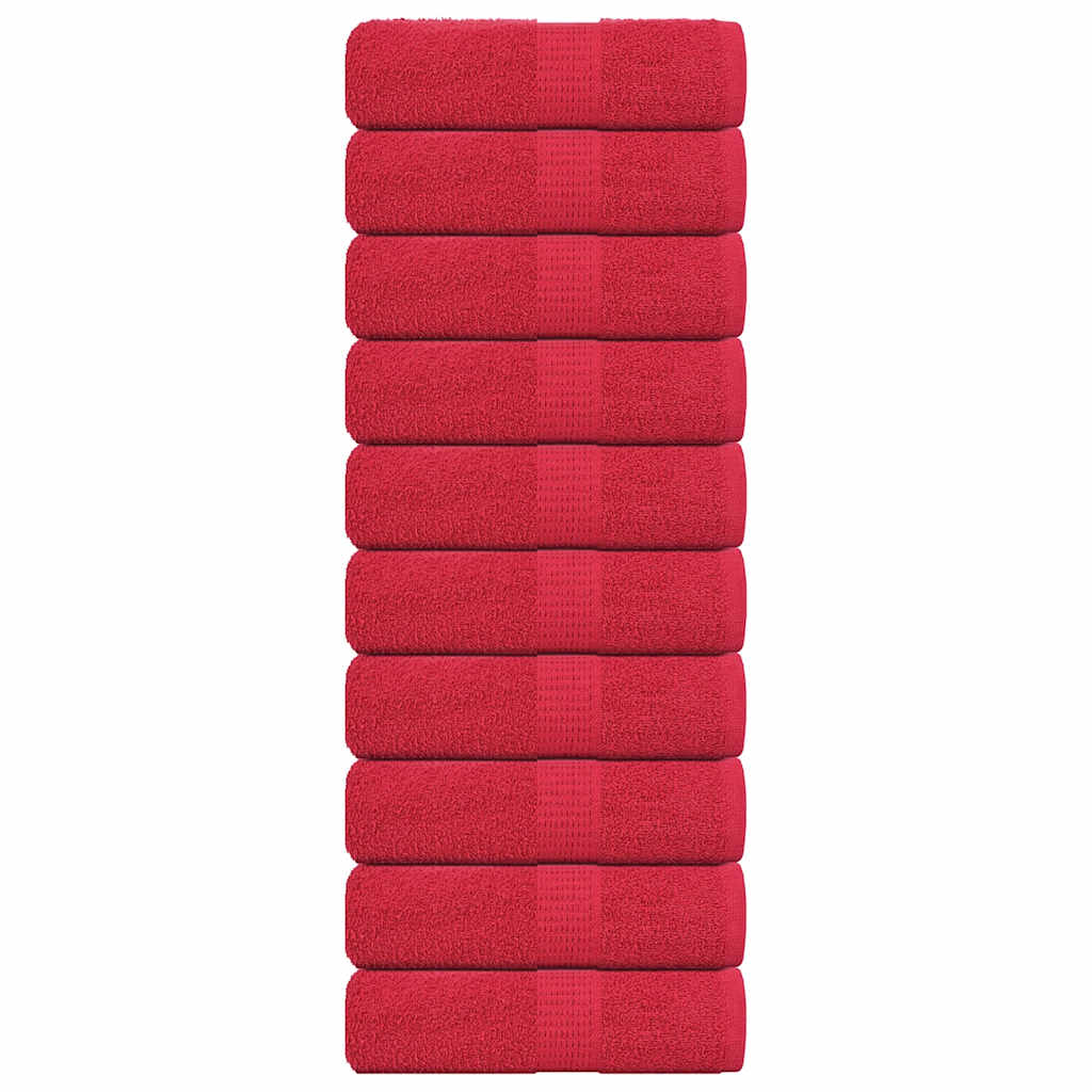 vidaXL Guest Towels "FROGN" 10 pcs Red 30x50 cm 360 gsm