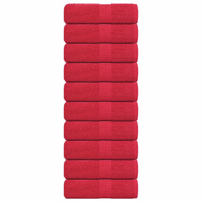 vidaXL Guest Towels "FROGN" 10 pcs Red 30x50 cm 360 gsm
