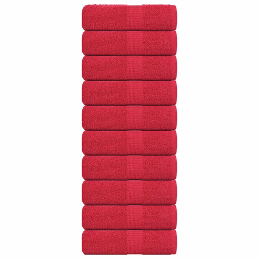 vidaXL Guest Towels "FROGN" 10 pcs Red 30x50 cm 360 gsm