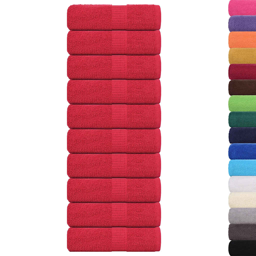 vidaXL Guest Towels "FROGN" 10 pcs Red 30x50 cm 360 gsm