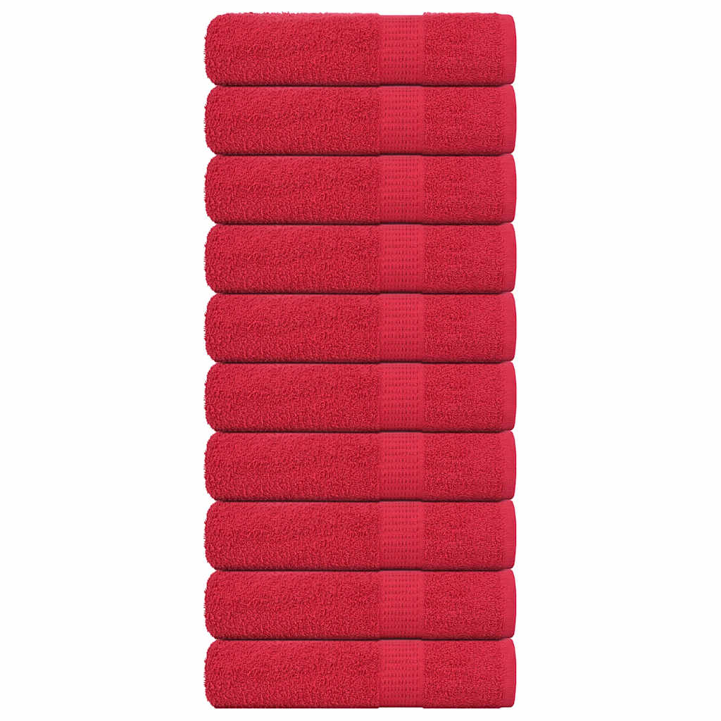 vidaXL Hand Towels "FROGN" 10 pcs Red 50x100 cm 360 gsm
