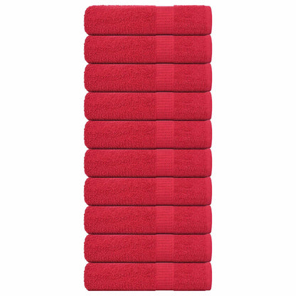 vidaXL Hand Towels "FROGN" 10 pcs Red 50x100 cm 360 gsm