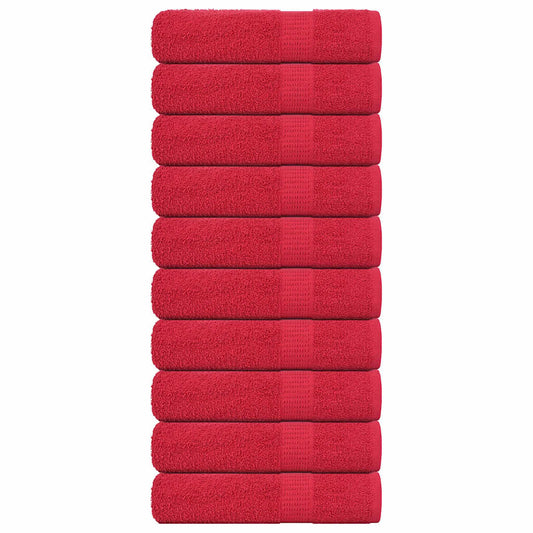 vidaXL Hand Towels "FROGN" 10 pcs Red 50x100 cm 360 gsm