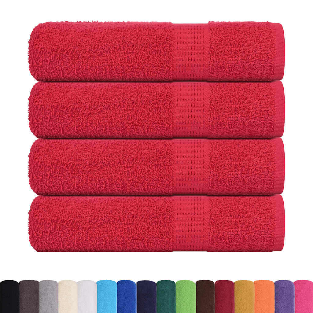 vidaXL Bath Towels "FROGN" 4 pcs Red 100x150 cm 360 gsm