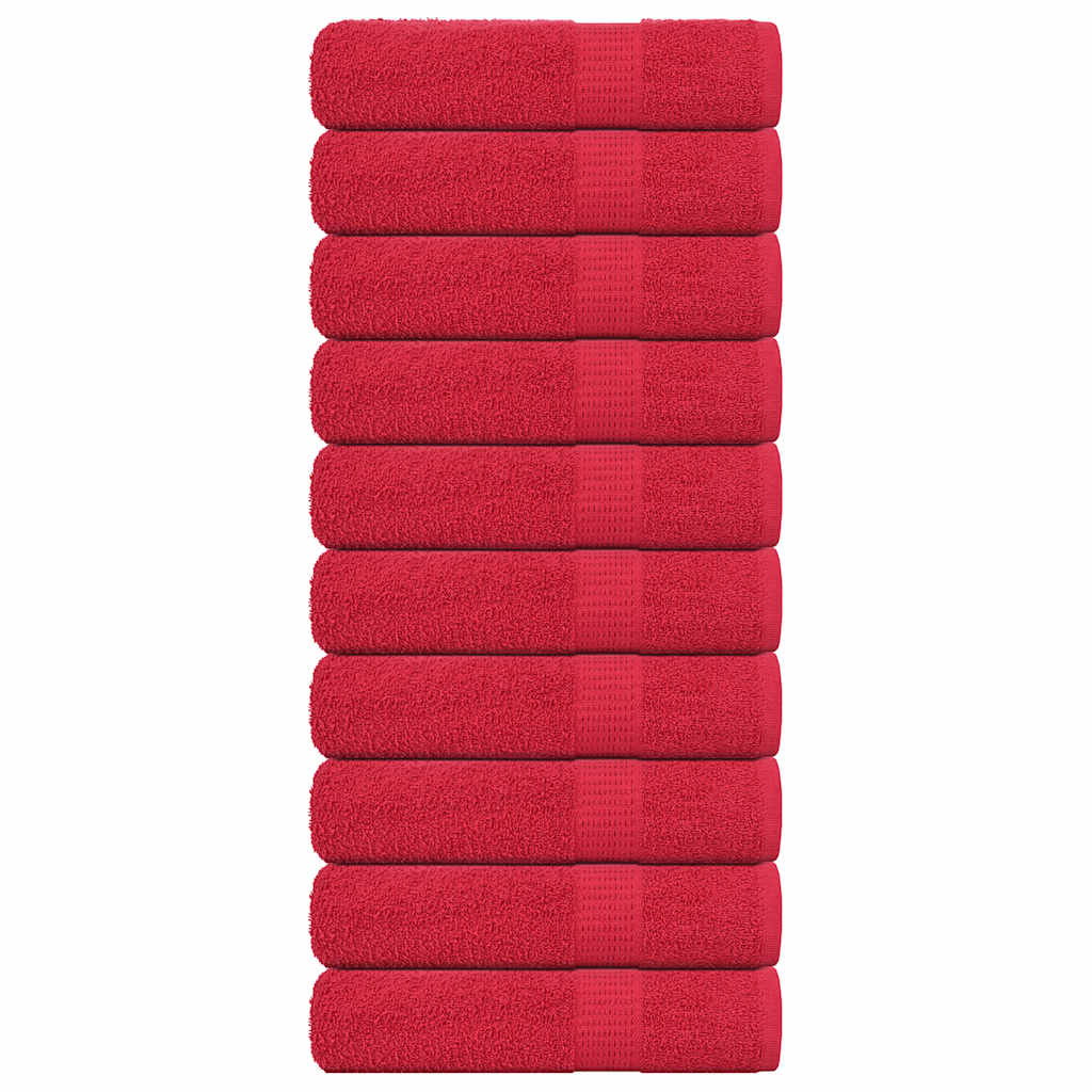 vidaXL Bath Towels "FROGN" 10 pcs Red 100x150 cm 360 gsm