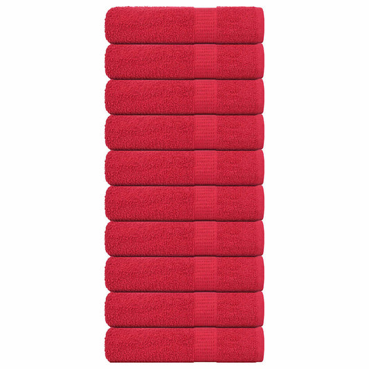 vidaXL Bath Towels "FROGN" 10 pcs Red 100x150 cm 360 gsm