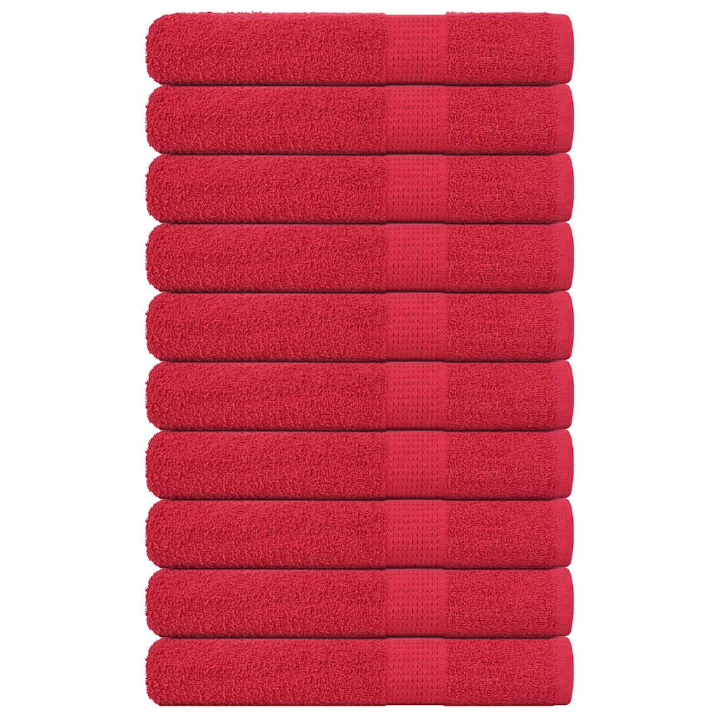 vidaXL Sauna Towels 10 pcs Red 80x200 cm 360 gsm 100% Cotton