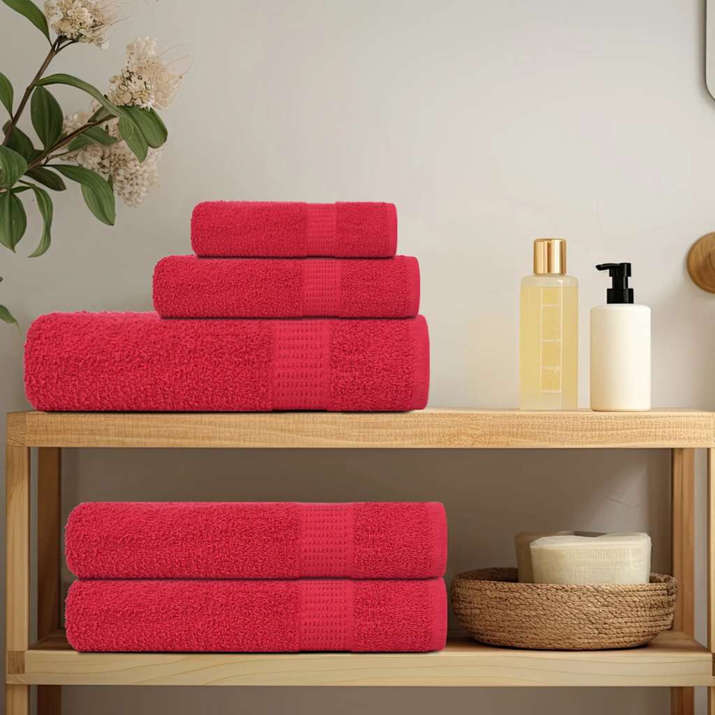 vidaXL Sauna Towels "FROGN" 10 pcs Red 80x200 cm 360 gsm