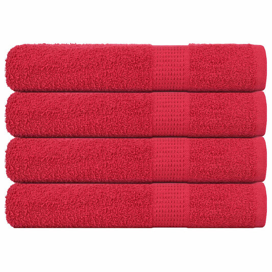 vidaXL Towels 4 pcs "FROGN" Red 100x200 cm 100% Cotton
