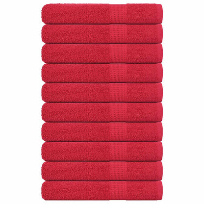 vidaXL Towels 10 pcs Red 100x200 cm 360 gsm 100% Cotton