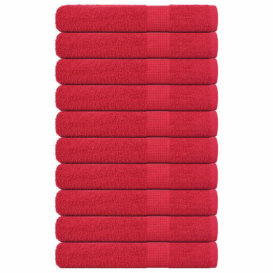 vidaXL Towels 10 pcs "FROGN" Red 100x200 cm 100% Cotton