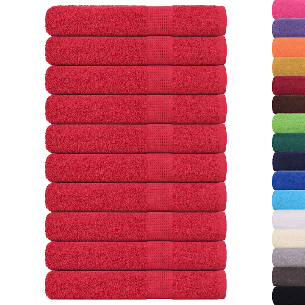vidaXL Towels 10 pcs Red 100x200 cm 360 gsm 100% Cotton