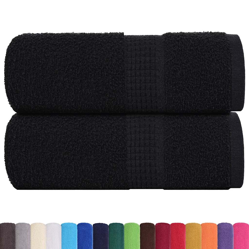 vidaXL Wash Towels "FROGN" 2 pcs Black 30x30 cm 360 gsm