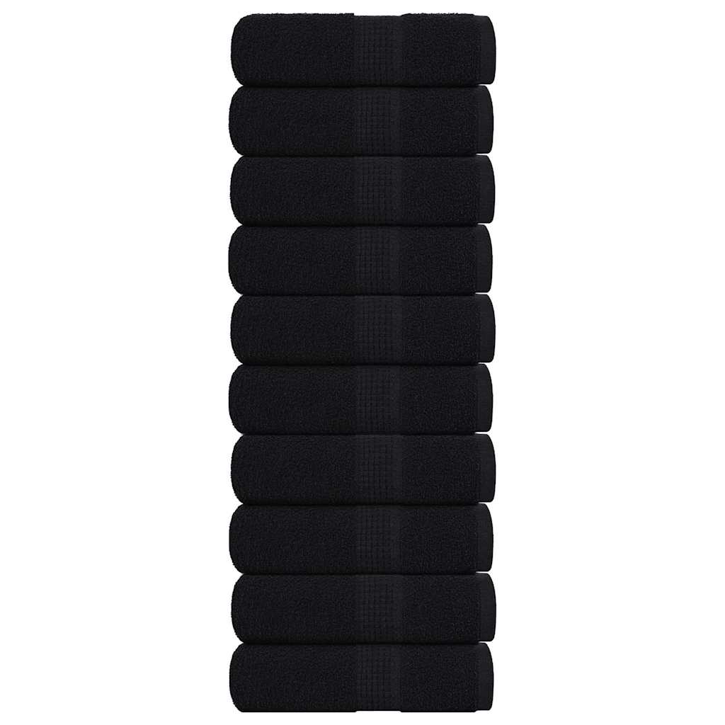 vidaXL Wash Towels "FROGN" 10 pcs Black 30x30 cm 360 gsm