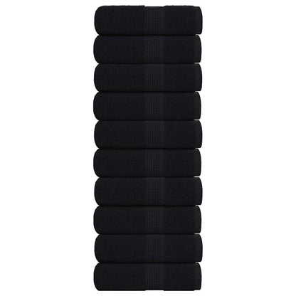 vidaXL Wash Towels "FROGN" 10 pcs Black 30x30 cm 360 gsm
