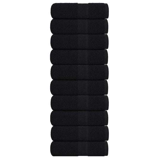 vidaXL Wash Towels "FROGN" 10 pcs Black 30x30 cm 360 gsm