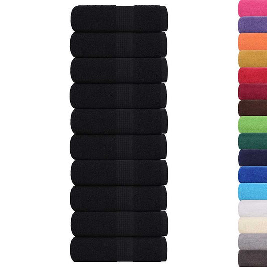 vidaXL Wash Towels "FROGN" 10 pcs Black 30x30 cm 360 gsm