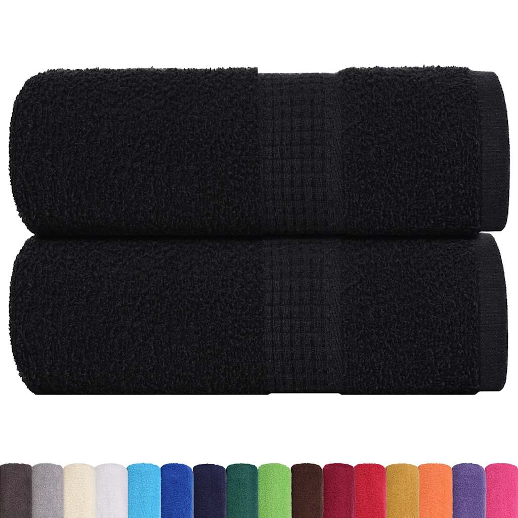 vidaXL Guest Towels "FROGN" 2 pcs Black 30x50 cm 360 gsm