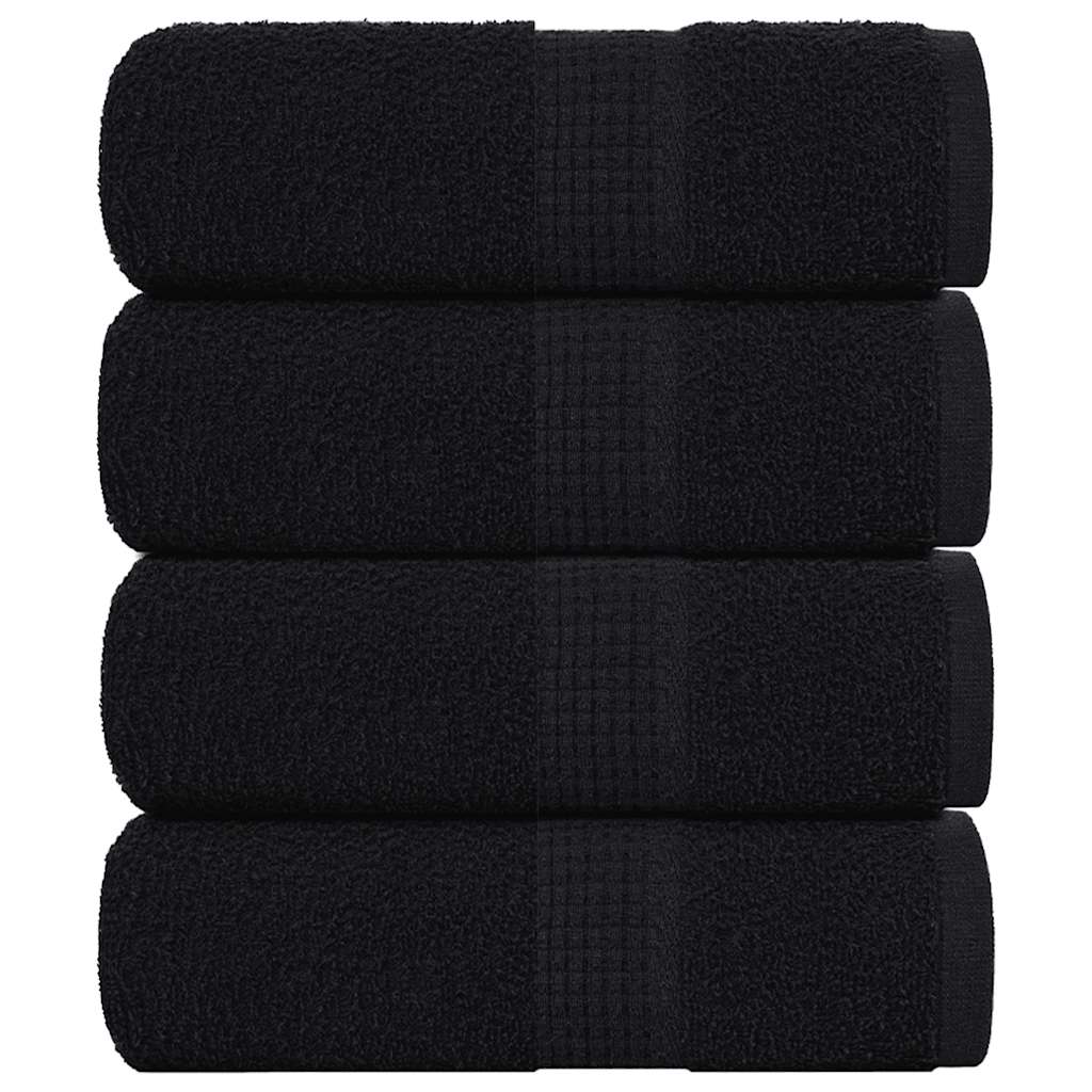 vidaXL Guest Towels 4 pcs Black 30x50 cm 360 gsm 100% Cotton