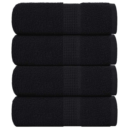 vidaXL Guest Towels "FROGN" 4 pcs Black 30x50 cm 360 gsm