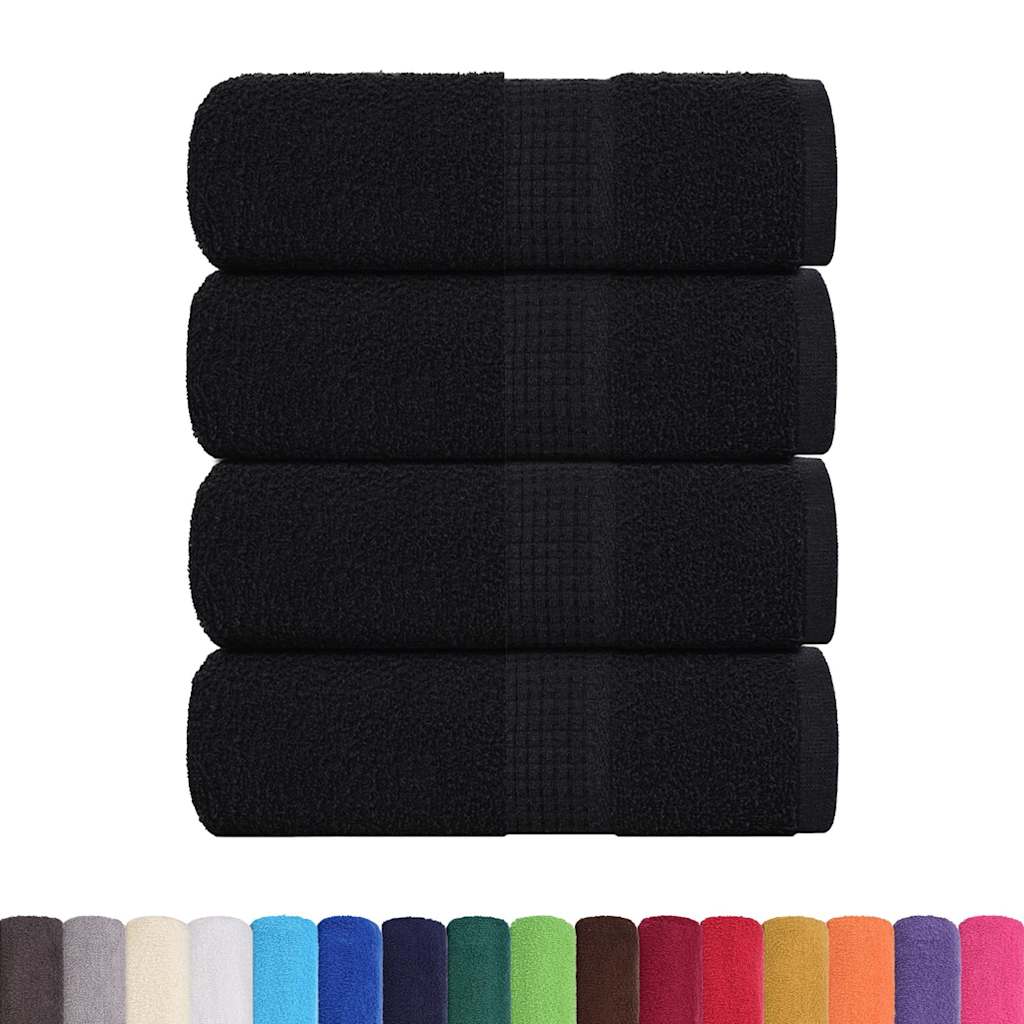 vidaXL Guest Towels 4 pcs Black 30x50 cm 360 gsm 100% Cotton
