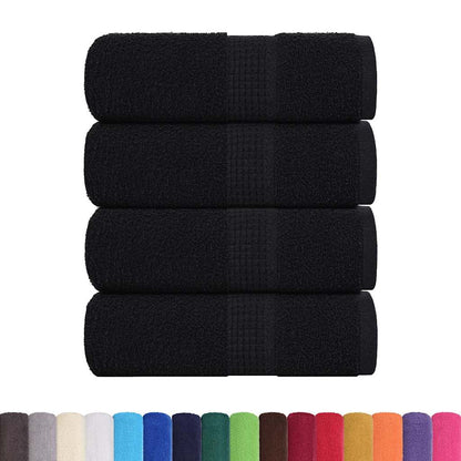 vidaXL Guest Towels 4 pcs Black 30x50 cm 360 gsm 100% Cotton