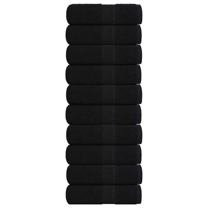 vidaXL Guest Towels "FROGN" 10 pcs Black 30x50 cm 360 gsm