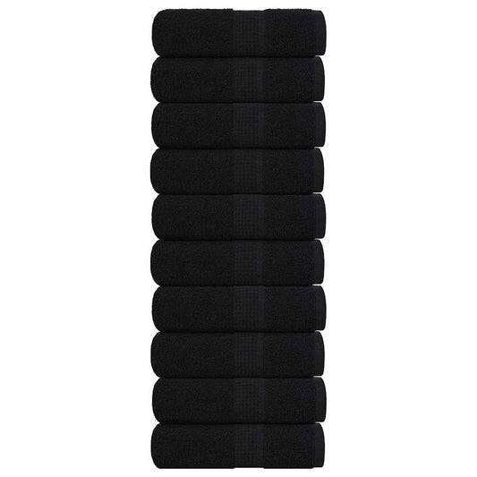 vidaXL Guest Towels "FROGN" 10 pcs Black 30x50 cm 360 gsm