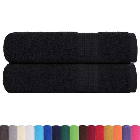 vidaXL Hand Towels "FROGN" 2 pcs Black 50x100 cm 360 gsm